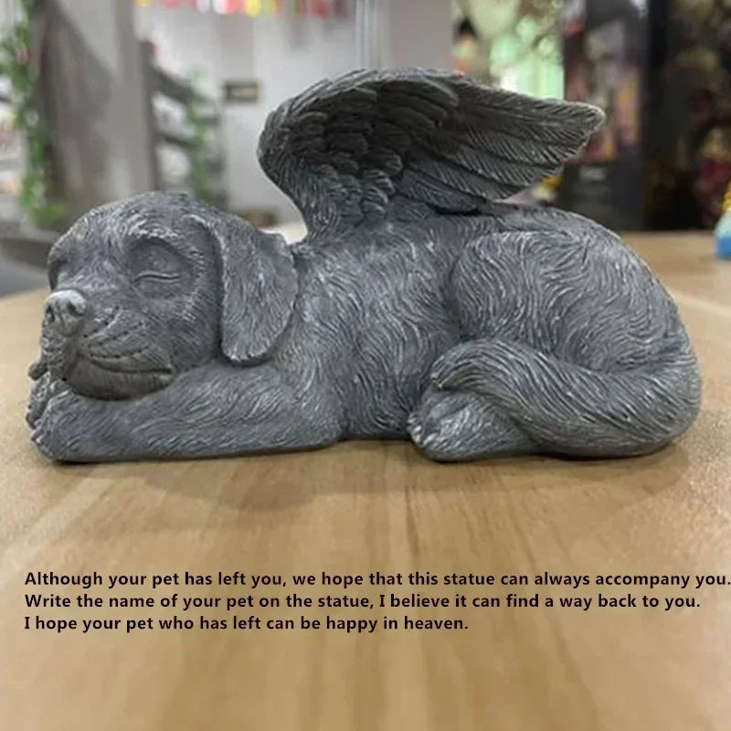 Resin Dog Angel Pet Memorial Gifts Grave Marker Tribute Statue Cat Dog Memorial Statue Modern Home Goods Miniature Deck Decor