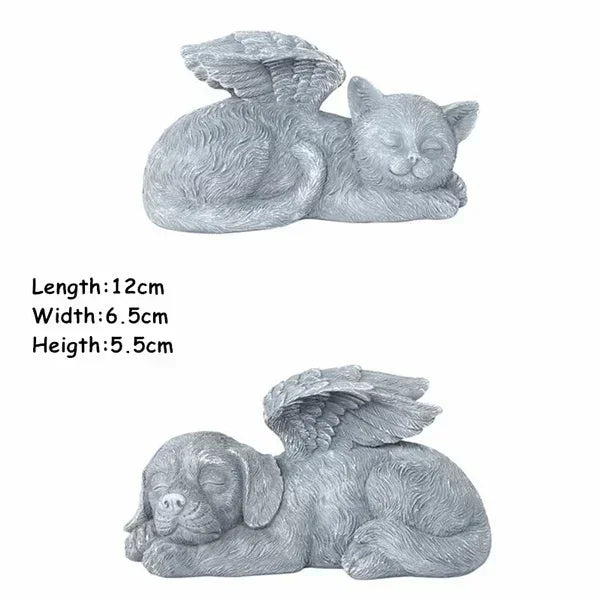 Resin Dog Angel Pet Memorial Gifts Grave Marker Tribute Statue Cat Dog Memorial Statue Modern Home Goods Miniature Deck Decor