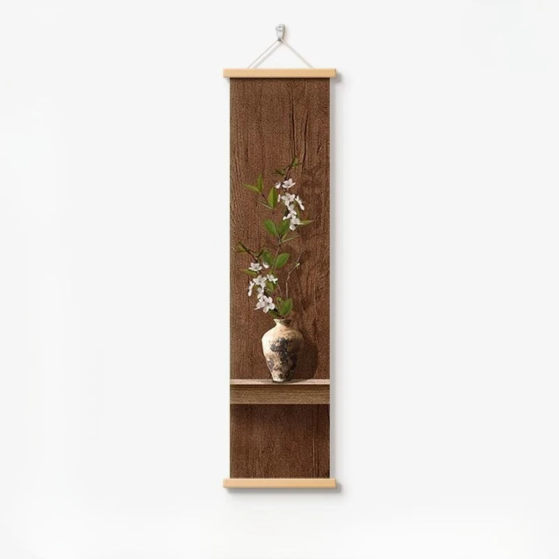 Zen Japanese  Landscape Tapestry Wall Hanging, Canvas Art for Tea Room Corridor Living Room Study Background Decor Aesthetic