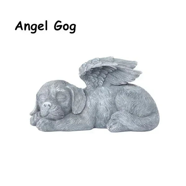Resin Dog Angel Pet Memorial Gifts Grave Marker Tribute Statue Cat Dog Memorial Statue Modern Home Goods Miniature Deck Decor