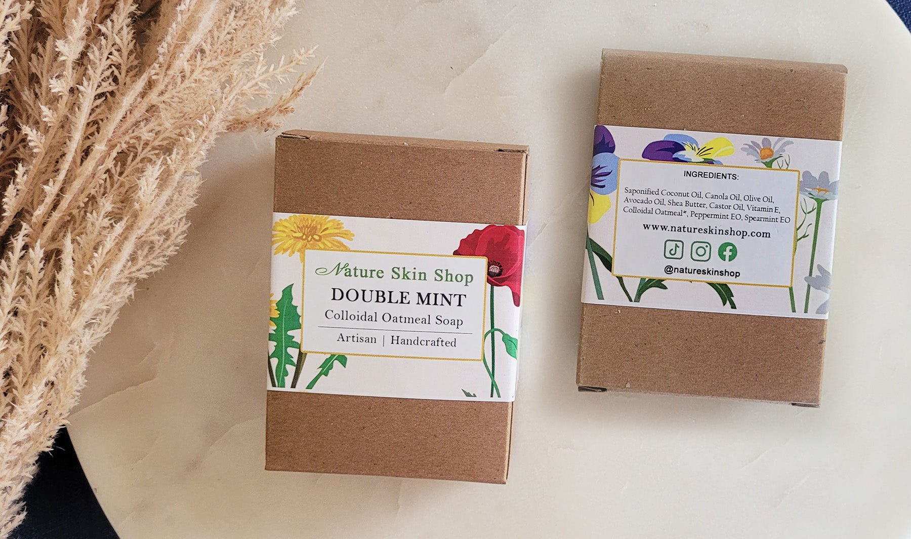 Double Mint Oatmeal Natural Soap, Cold Process
