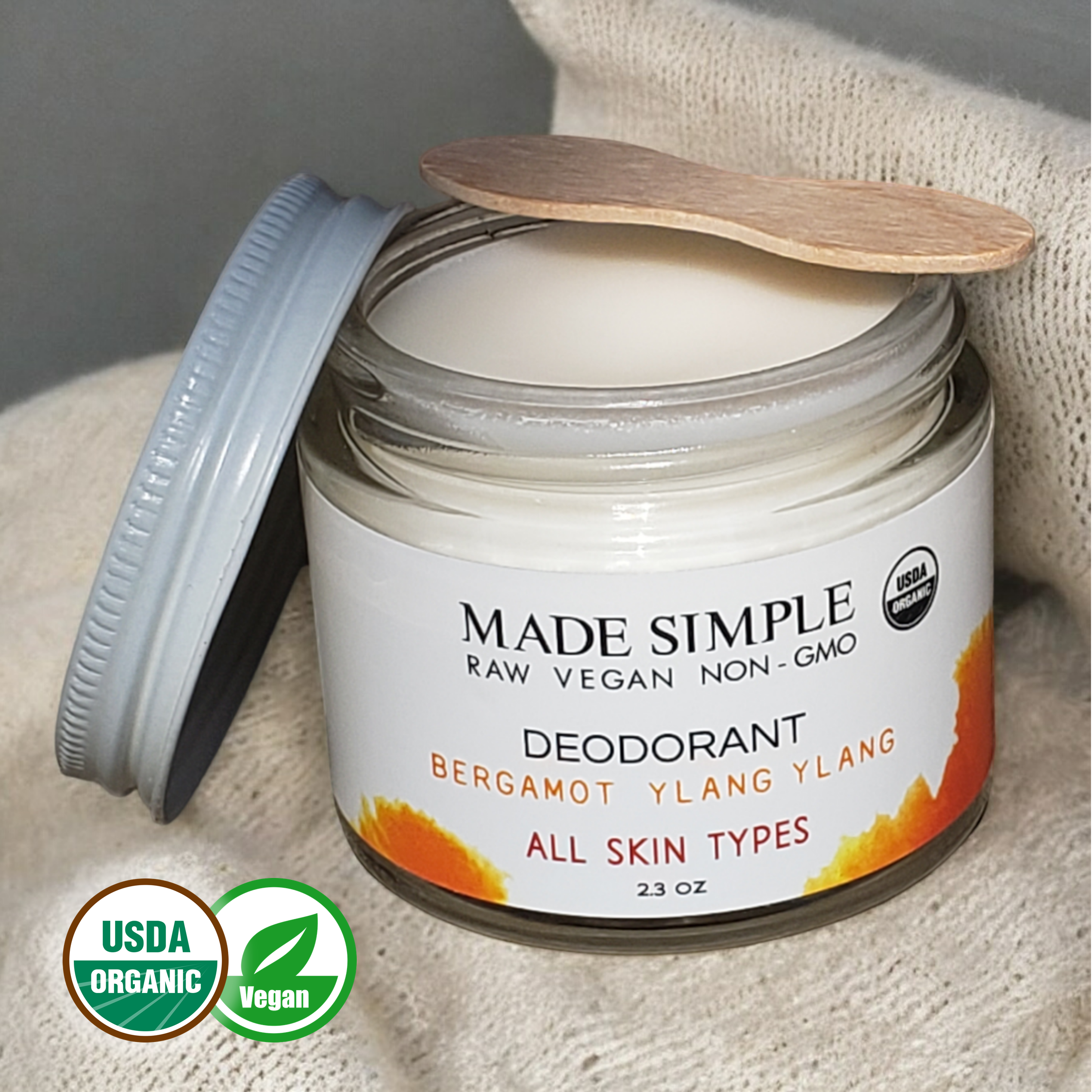 Bergamot Ylang Ylang Deodorant - Certified Organic, Vegan & Cruelty-free