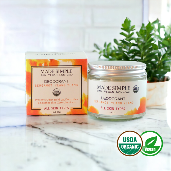 Bergamot Ylang Ylang Deodorant - Certified Organic, Vegan & Cruelty-free